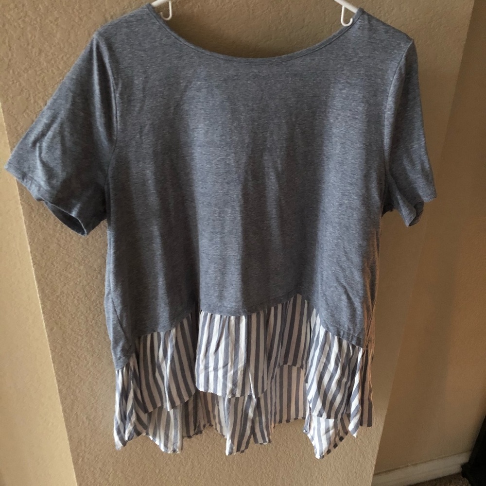 Denim-colored high/low top